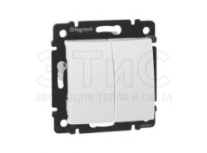 Выключатель двухклавишный скрытый 10А 220В IP20 в рамку белый VALENA Выключатель двухклавишный скрытый 10А 220В IP20 в рамку белый VALENA